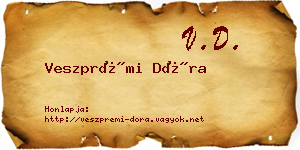Veszprémi Dóra névjegykártya
